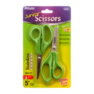 Bazic Scissors 2Pc 5" For Junior 6 Asst Color #4432