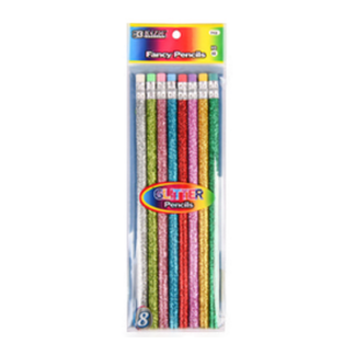 Bazic Pencil 8Pc W/Glitter Asst Color  #713