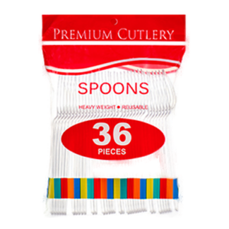 Plastic Spoon 36 Ct Clear Color