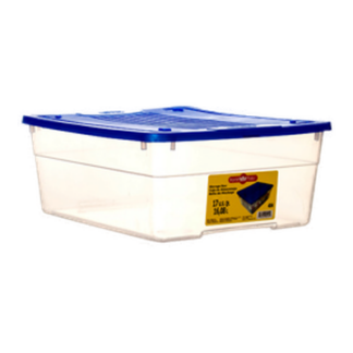 Plastic Storage Box 17Qt. W/Blue Lid #404