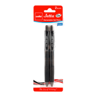 Cello Jetta Gel Pen Black 2 Pack